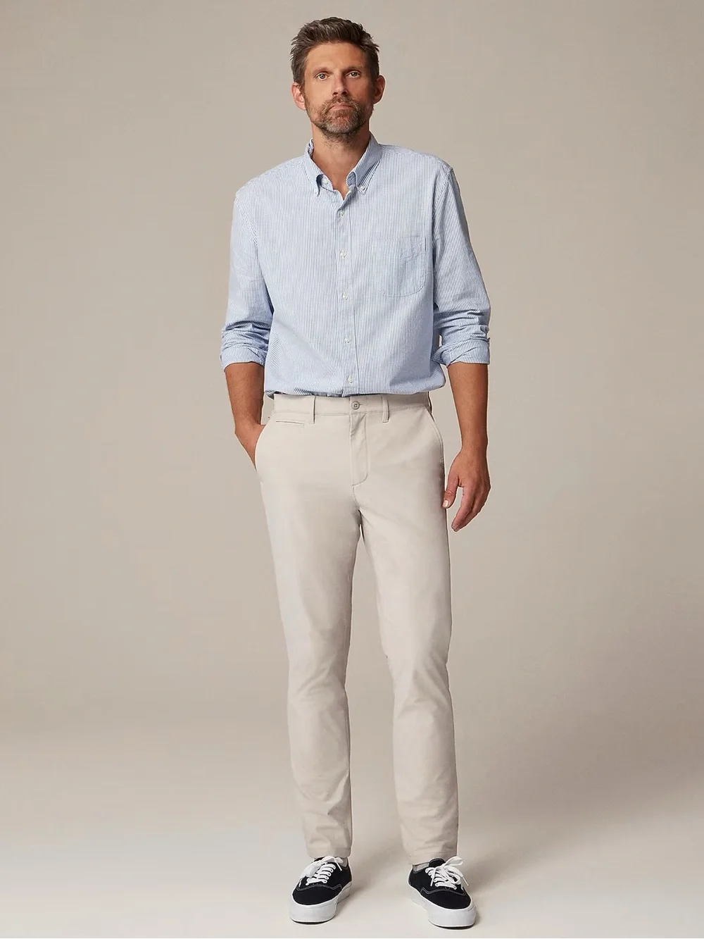 J.CREW 770 Straight-fit tech pant in Ashen Taupe Size 36 NWT $128 CH697